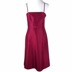 Ann Taylor Burgundy Silk Formal Dress